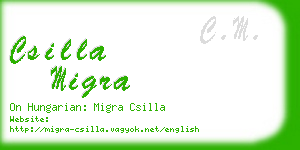 csilla migra business card